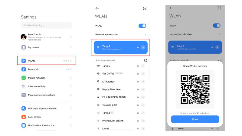 Cách chia sẻ WiFi trên Samsung bằng mã QR, quét là kết nối.