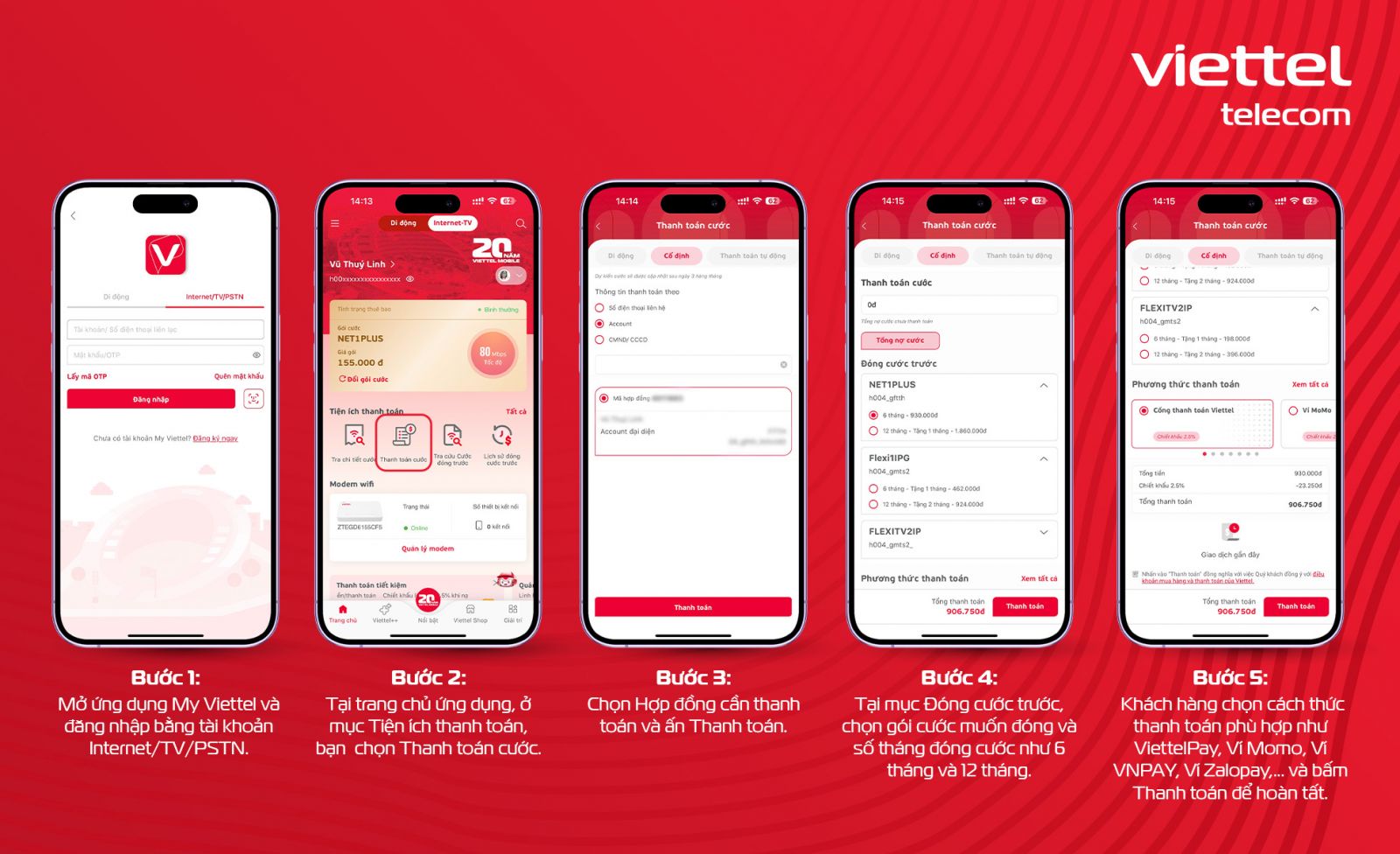 Đóng tiền wifi Viettel ở đâu? My Viettel hỗ trợ quản lý và thanh toán cước Internet nhanh chóng.